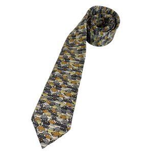 Liberty of London for Target Silk Mens Tie Grays Gold Car Graphics Necktie Novel